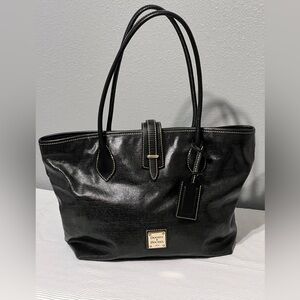 Dooney & Bourke Vintage Grey Coated Canvas Leather Trimmed Tote/Shoulder Bag